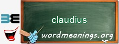 WordMeaning blackboard for claudius